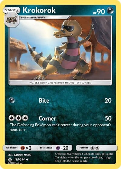 Krokorok SM - Unbroken Bonds Pokemon card