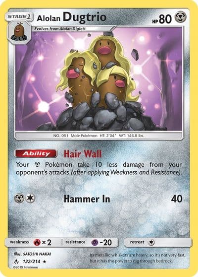 Alolan Dugtrio SM - Unbroken Bonds Pokemon card