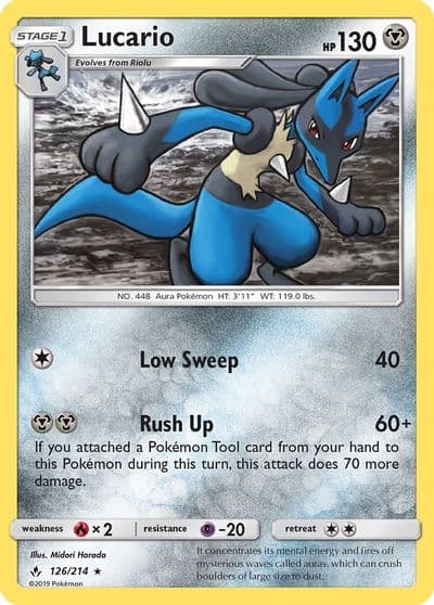 Lucario SM - Unbroken Bonds Pokemon card