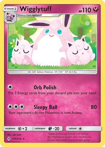 Wigglytuff SM - Unbroken Bonds Pokemon card