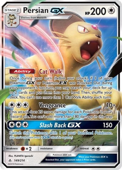Persian GX SM - Unbroken Bonds Pokemon card