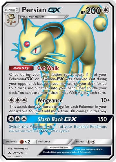 Persian GX (Full Art) SM - Unbroken Bonds Pokemon card