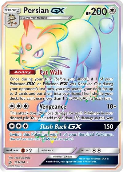 Persian GX (Secret) SM - Unbroken Bonds Pokemon card