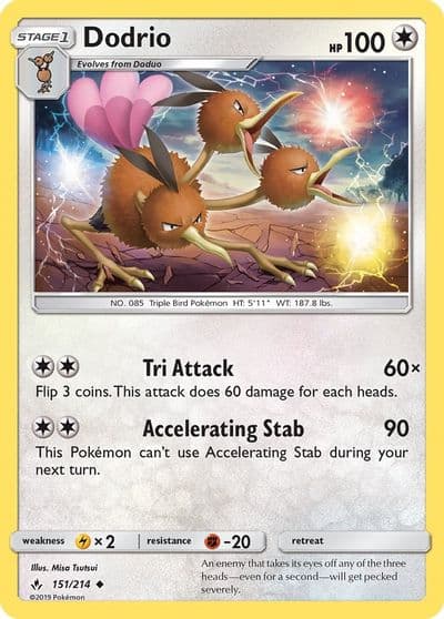 Dodrio SM - Unbroken Bonds Pokemon card