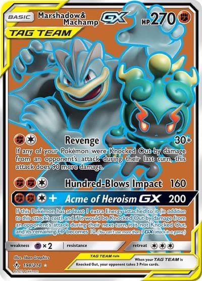 Marshadow & Machamp GX (198) (Full Art) SM - Unbroken Bonds Pokemon card