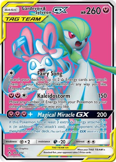 Gardevoir & Sylveon GX (204) (Full Art) SM - Unbroken Bonds Pokemon card