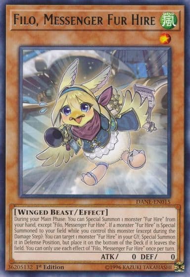 Filo Messenger Fur Hire Dark Neostorm Yu-Gi-Oh! card