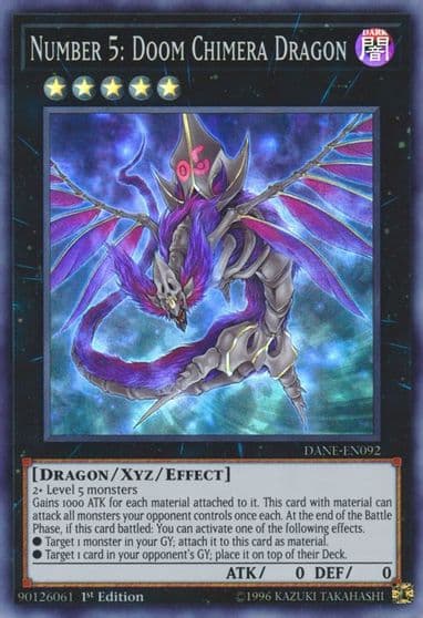 Number 5 Doom Chimera Dragon Dark Neostorm Yu-Gi-Oh! card