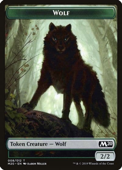 Wolf Token Core Set 2020 Magic card
