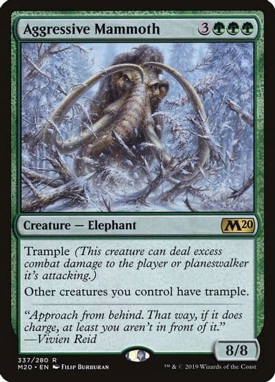 Aggressive Mammoth Core Set 2020 Magic card