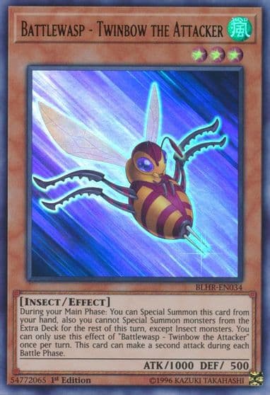 Battlewasp Twinbow the Attacker Battles of Legend: Hero's Revenge Yu-Gi-Oh! card
