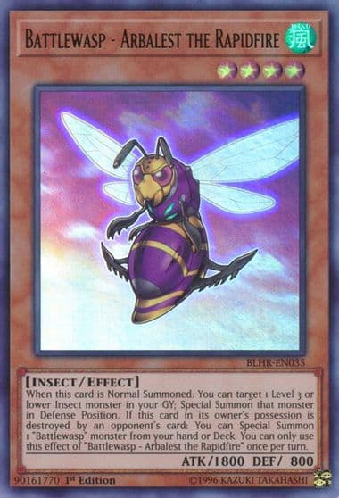 Battlewasp Arbalest the Rapidfire Battles of Legend: Hero's Revenge Yu-Gi-Oh! card