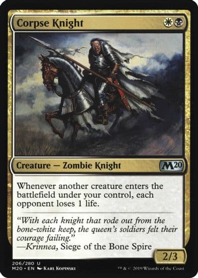 Corpse Knight 2 3 Misprint Core Set 2020 Magic card