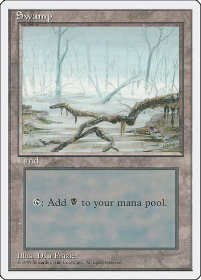 Swamp A Fourth Edition Magic card