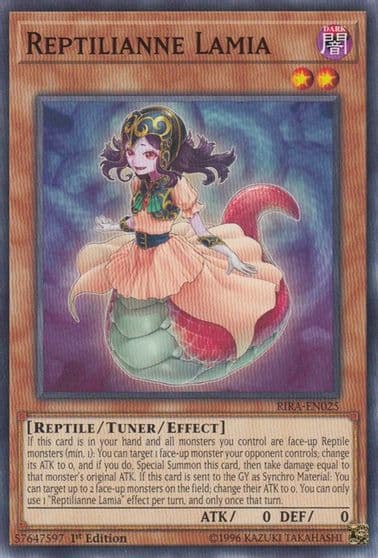 Reptilianne Lamia Rising Rampage Yu-Gi-Oh! card