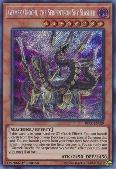 Gizmek Orochi the Serpentron Sky Slasher Rising Rampage Yu-Gi-Oh! card