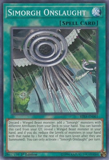 Simorgh Onslaught Rising Rampage Yu-Gi-Oh! card