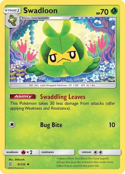 Swadloon SM - Unified Minds Pokemon card