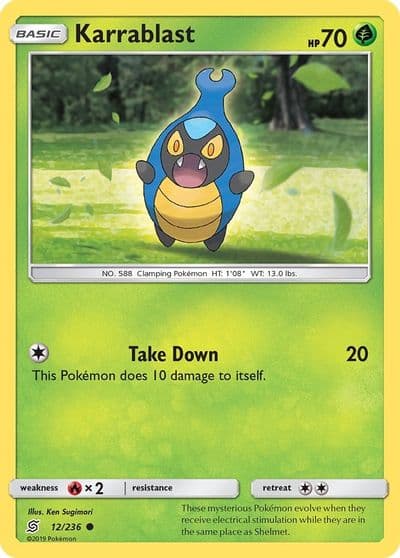 Karrablast SM - Unified Minds Pokemon card