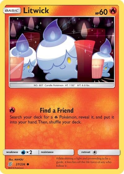 Litwick (27) SM - Unified Minds Pokemon card