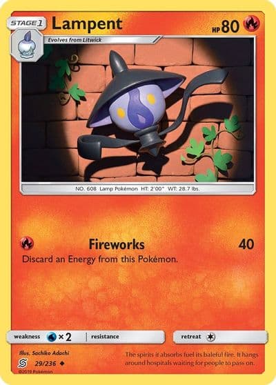 Lampent SM - Unified Minds Pokemon card