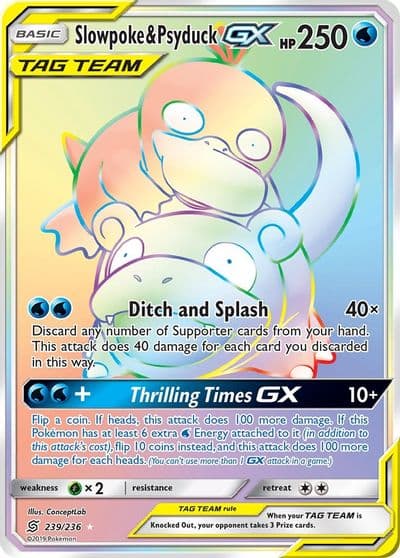 Slowpoke & Psyduck GX (Secret) SM - Unified Minds Pokemon card