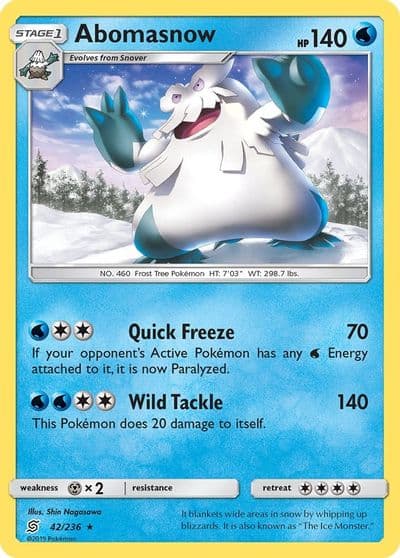 Abomasnow SM - Unified Minds Pokemon card