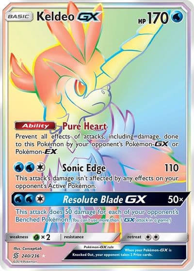 Keldeo GX (Secret) SM - Unified Minds Pokemon card