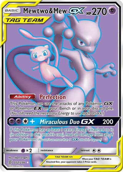 Mewtwo & Mew GX (Full Art) SM - Unified Minds Pokemon card