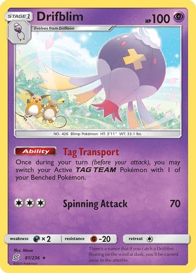 Drifblim SM - Unified Minds Pokemon card