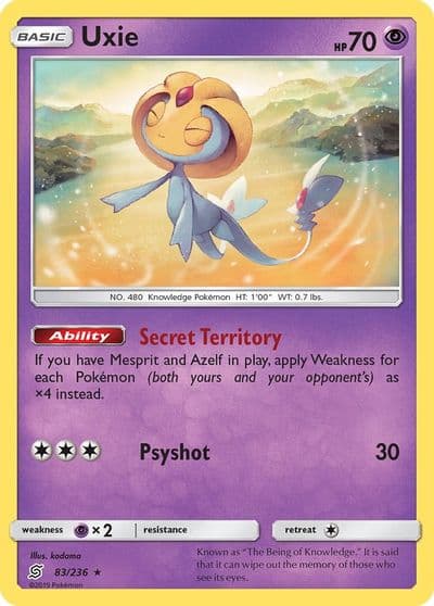 Uxie SM - Unified Minds Pokemon card