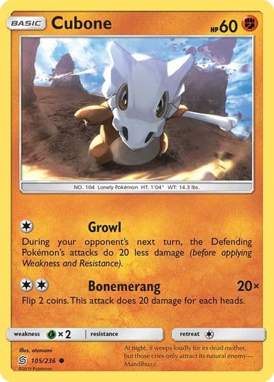 Cubone SM - Unified Minds Pokemon card