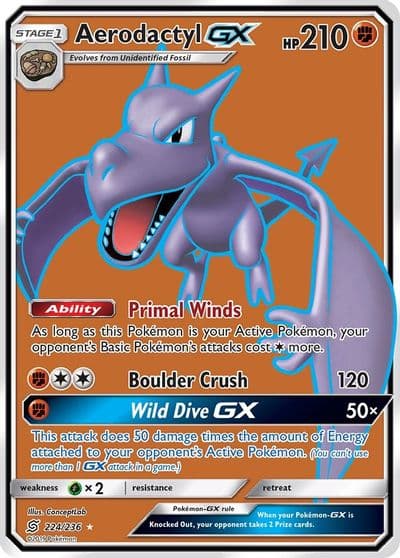 Aerodactyl GX (Full Art) SM - Unified Minds Pokemon card