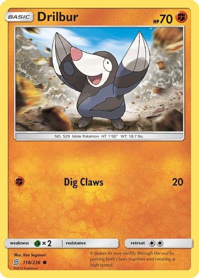 Drilbur SM - Unified Minds Pokemon card
