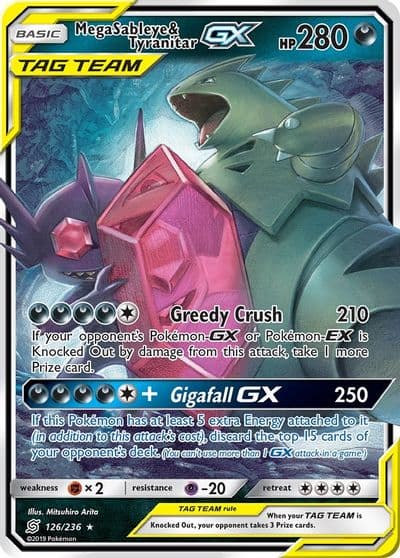 Mega Sableye & Tyranitar GX SM - Unified Minds Pokemon card