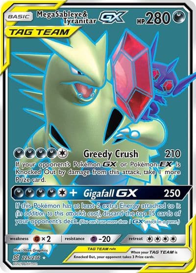 Mega Sableye & Tyranitar GX (Full Art) SM - Unified Minds Pokemon card