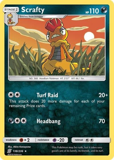 Scrafty SM - Unified Minds Pokemon card