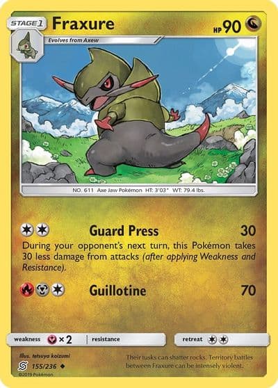 Fraxure SM - Unified Minds Pokemon card