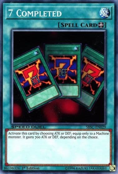 7 Completed Speed Duel: Scars of Battle Yu-Gi-Oh! card