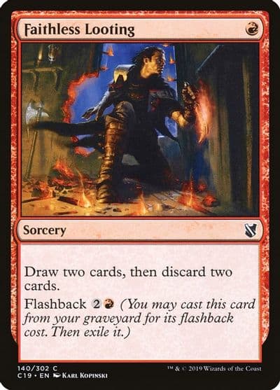 Faithless Looting Commander 2019 Magic card