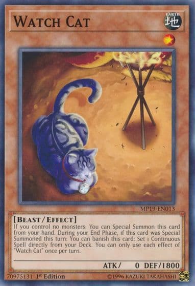 Watch Cat 2019 Gold Sarcophagus Tin Mega Pack Yu-Gi-Oh! card