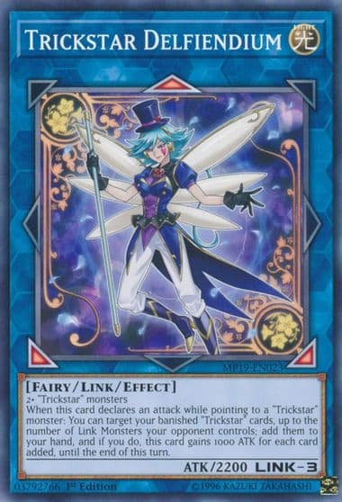 Trickstar Delfiendium 2019 Gold Sarcophagus Tin Mega Pack Yu-Gi-Oh! card