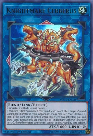 Knightmare Cerberus 2019 Gold Sarcophagus Tin Mega Pack Yu-Gi-Oh! card