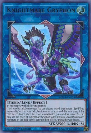 Knightmare Gryphon 2019 Gold Sarcophagus Tin Mega Pack Yu-Gi-Oh! card