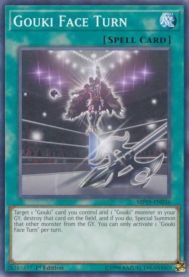 Gouki Face Turn 2019 Gold Sarcophagus Tin Mega Pack Yu-Gi-Oh! card