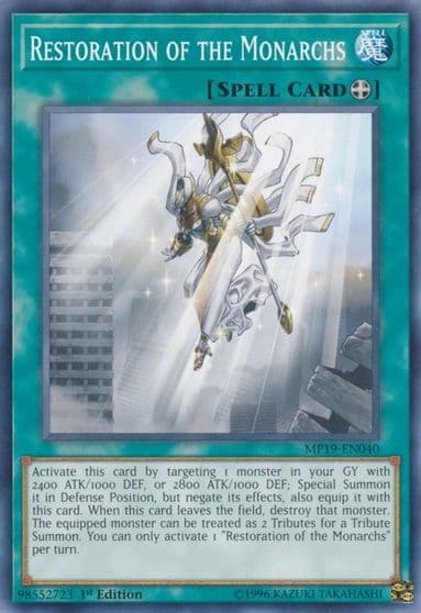 Restoration of the Monarchs 2019 Gold Sarcophagus Tin Mega Pack Yu-Gi-Oh! card