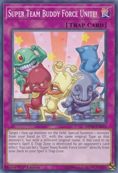 Super Team Buddy Force Unite 2019 Gold Sarcophagus Tin Mega Pack Yu-Gi-Oh! card