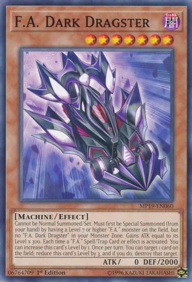 FA Dark Dragster 2019 Gold Sarcophagus Tin Mega Pack Yu-Gi-Oh! card