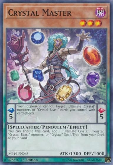 Crystal Master 2019 Gold Sarcophagus Tin Mega Pack Yu-Gi-Oh! card