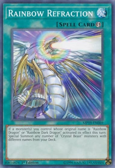 Rainbow Refraction 2019 Gold Sarcophagus Tin Mega Pack Yu-Gi-Oh! card